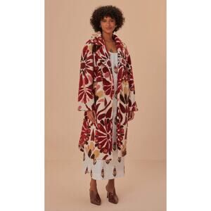 FARM RIO Ainika Flowers Fleece Coat Medium NWT